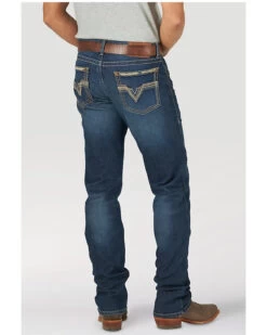 Rock 47 By Wrangler Men's Ruckett Dark Wash Stretch Slim Straight Jeans 7 Rock 47 By Wrangler Men's Ruckett Dark Wash Stretch Slim Straight Jeans -Western Cowboy World 2000358077 400 P3