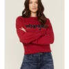 Wrangler Women's Chenille Logo Cropped Sweatshirt -Western Cowboy World 2000358085 600 P1