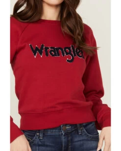 Wrangler Women's Chenille Logo Cropped Sweatshirt -Western Cowboy World 2000358085 600 P3
