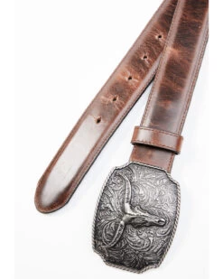 Cody James Men's Longhorn Scroll Buckle Belt -Western Cowboy World 2000358940 200 P2