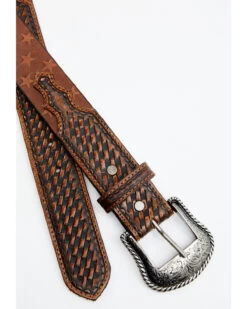 Cody James Men's Embossed Embossed Double Stripe & Basketweave Western Belt -Western Cowboy World 2000359075 210 P2