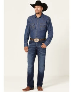 Wrangler 20X Men's Lagoon Dark Wash Vintage Slim Bootcut Jeans