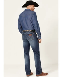 Wrangler Retro Men's Ranch Med Dark Wash Stretch Slim Straight Jeans 8 Wrangler Retro Men's Ranch Med Dark Wash Stretch Slim Straight Jeans -Western Cowboy World 2000359720 415 P3