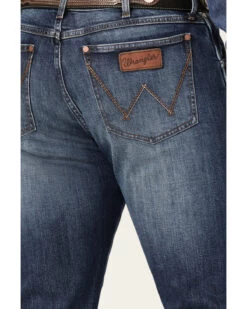 Wrangler Retro Men's Ranch Med Dark Wash Stretch Slim Straight Jeans 9 Wrangler Retro Men's Ranch Med Dark Wash Stretch Slim Straight Jeans -Western Cowboy World 2000359720 415 P4