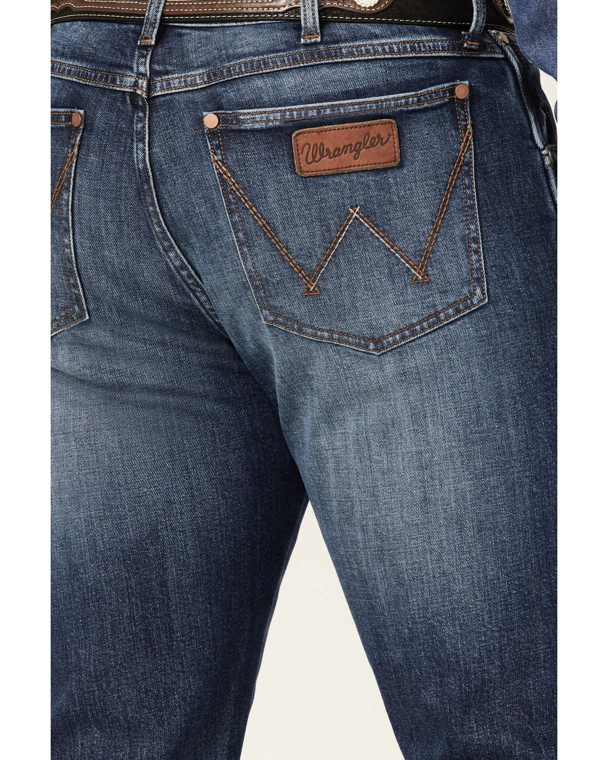 Wrangler Retro Men's Ranch Med Dark Wash Stretch Slim Straight Jeans 6 Wrangler Retro Men's Ranch Med Dark Wash Stretch Slim Straight Jeans - Image 4