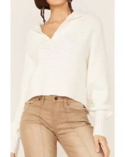 Revel Women's Sierra Collar Knit Long Sleeve Pullover Sweatshirt -Western Cowboy World 2000360280 100 P3