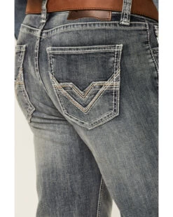 Rock & Roll Denim Men's Medium Vintage Wash Double Barrel Stretch Relaxed Straight Jeans -Western Cowboy World 2000360313 400 P2