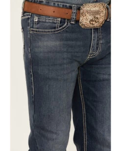 Rock & Roll Denim Men's Medium Vintage Wash Revolver Stretch Slim Straight Jeans 9 Rock & Roll Denim Men's Medium Vintage Wash Revolver Stretch Slim Straight Jeans -Western Cowboy World 2000360314 400 P4