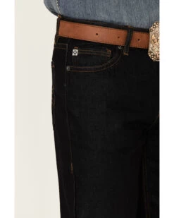 Rock & Roll Denim Men's Hooey Dark Wash Double Barrel Relaxed Stackable Bootcut Jeans -Western Cowboy World 2000360315 400 P4