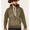 Wanakome Men's Moss Abbot Line Printed Pullover Hooded Sweatshirt -Western Cowboy World 2000360996 370 P1