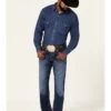 Rock 47 By Wrangler Men's Prichett Dark Wash Stretch Slim Straight Jeans -Western Cowboy World 2000361296 416 P1