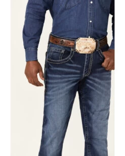 Rock 47 By Wrangler Men's Prichett Dark Wash Stretch Slim Straight Jeans -Western Cowboy World 2000361296 416 P2