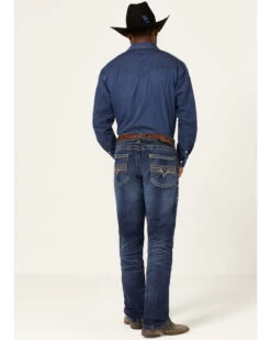 Rock 47 By Wrangler Men's Prichett Dark Wash Stretch Slim Straight Jeans -Western Cowboy World 2000361296 416 P3