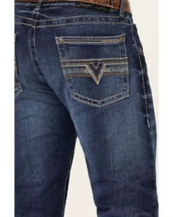 Rock 47 By Wrangler Men's Prichett Dark Wash Stretch Slim Straight Jeans -Western Cowboy World 2000361296 416 P4