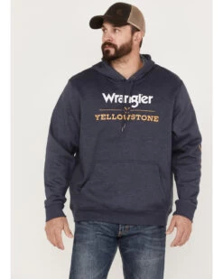 Wrangler Men's Yellowstone Logo Sleeve Hooded Sweatshirt
