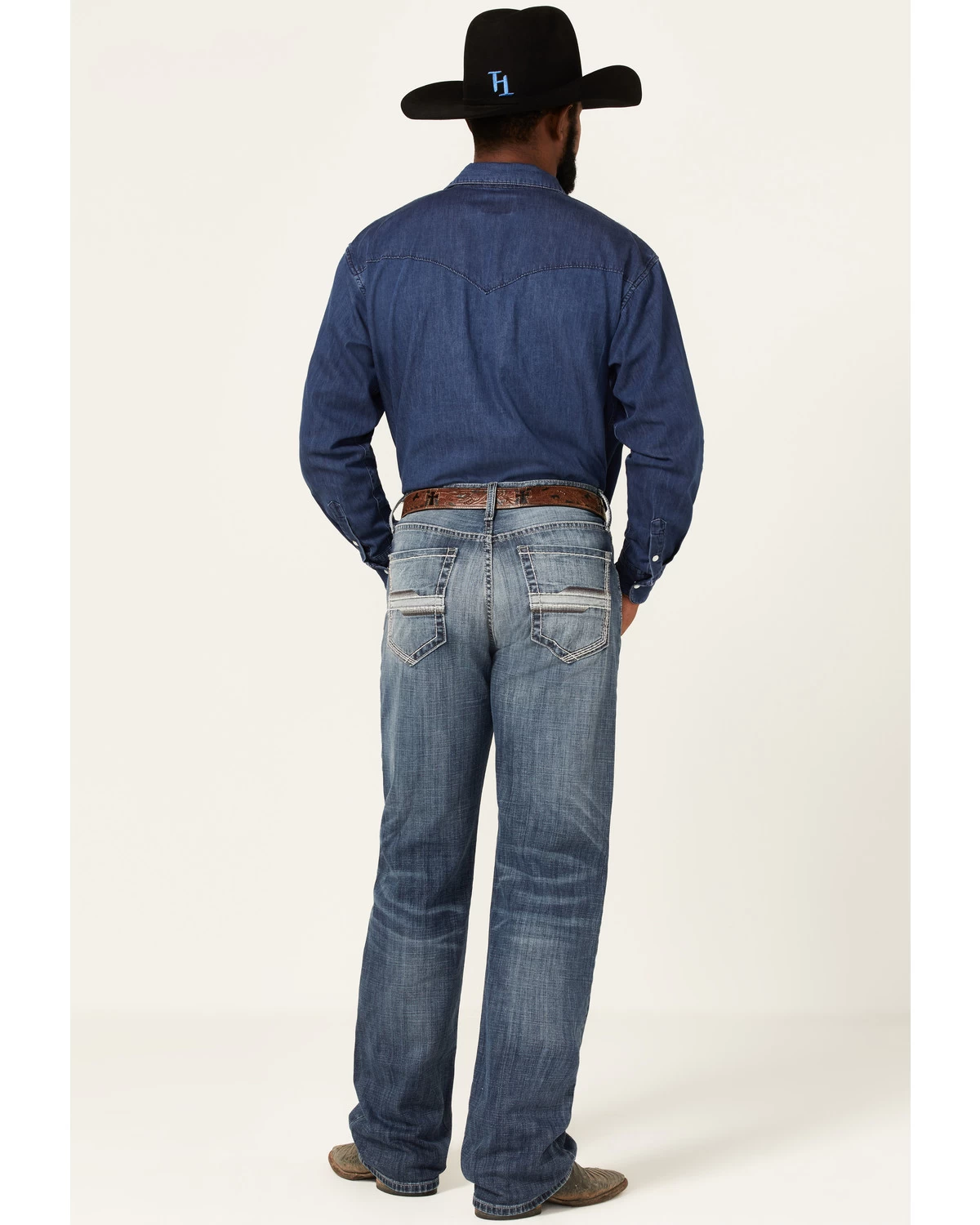 Cinch Men's Grant Medium Stonewash Broken Twill Performance Stretch Relaxed Bootcut Jeans 5 Cinch Men's Grant Medium Stonewash Broken Twill Performance Stretch Relaxed Bootcut Jeans - Image 3