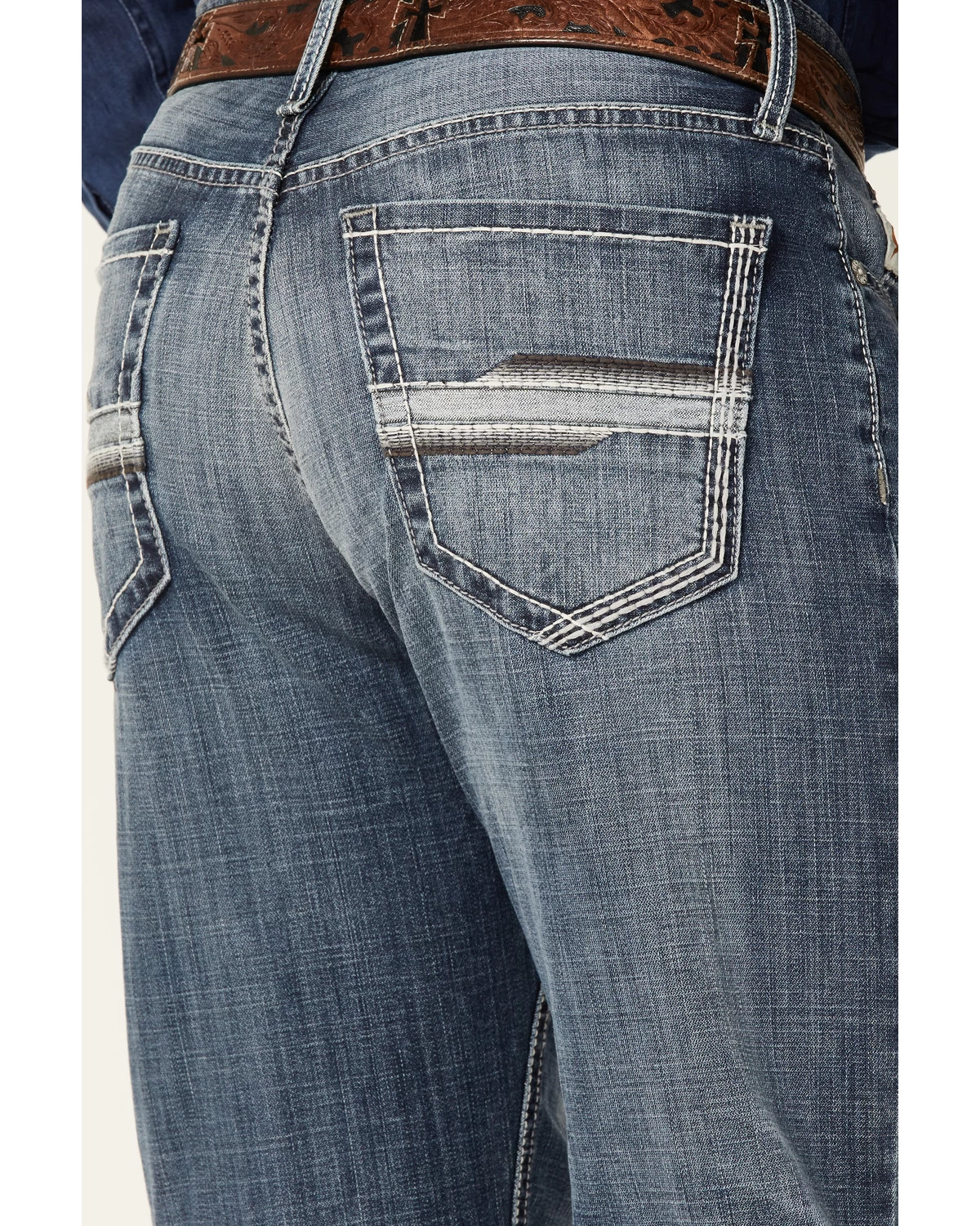 Cinch Men's Grant Medium Stonewash Broken Twill Performance Stretch Relaxed Bootcut Jeans 6 Cinch Men's Grant Medium Stonewash Broken Twill Performance Stretch Relaxed Bootcut Jeans - Image 4