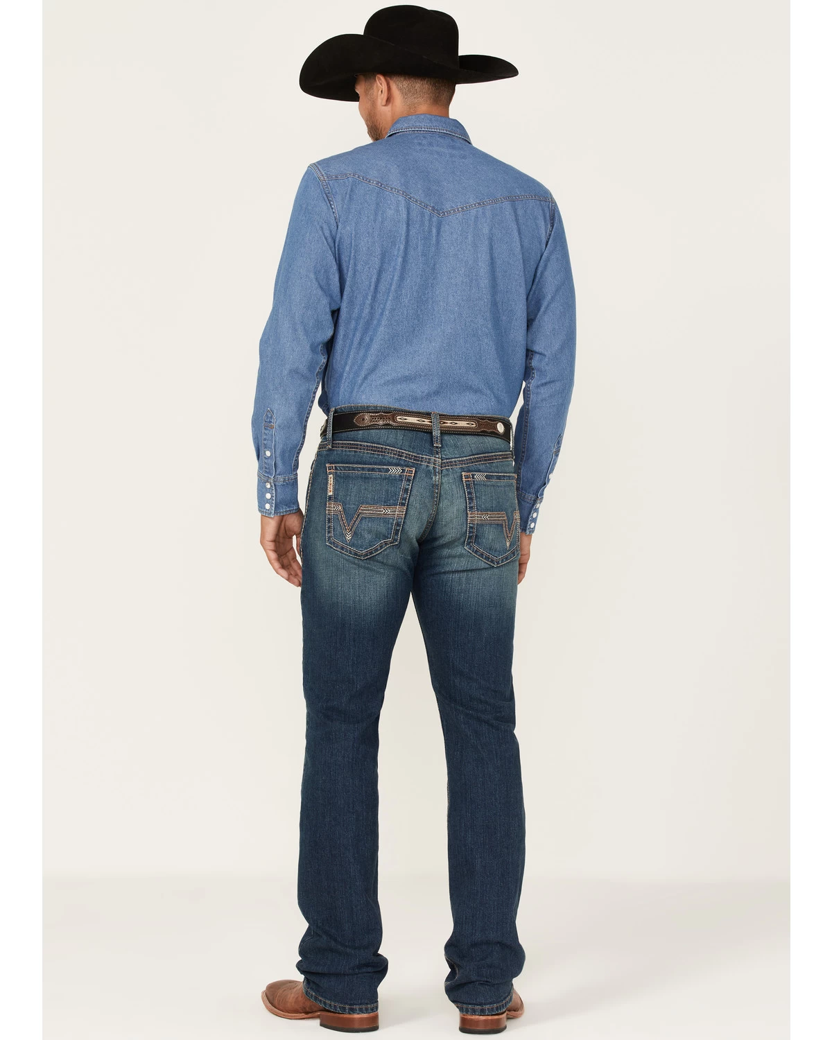 Cinch Men's Ian Dark Stonewash Performance Stretch Slim Bootcut Jeans 5 Cinch Men's Ian Dark Stonewash Performance Stretch Slim Bootcut Jeans - Image 3