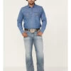 Cinch Men's Grant Light Stonewash Performance Stretch Relaxed Bootcut Jeans -Western Cowboy World 2000362786 402 P1