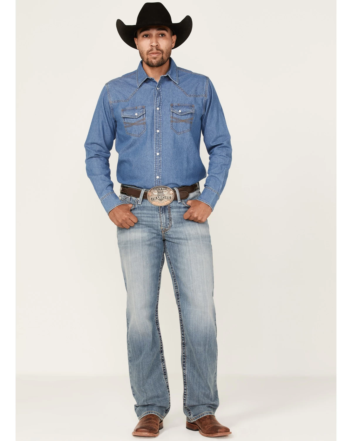 Cinch Men's Grant Light Stonewash Performance Stretch Relaxed Bootcut Jeans 3 Cinch Men's Grant Light Stonewash Performance Stretch Relaxed Bootcut Jeans