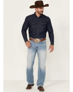 Cinch Men's Light Stonewash White Label Peformance Stretch Relaxed Straight Jeans