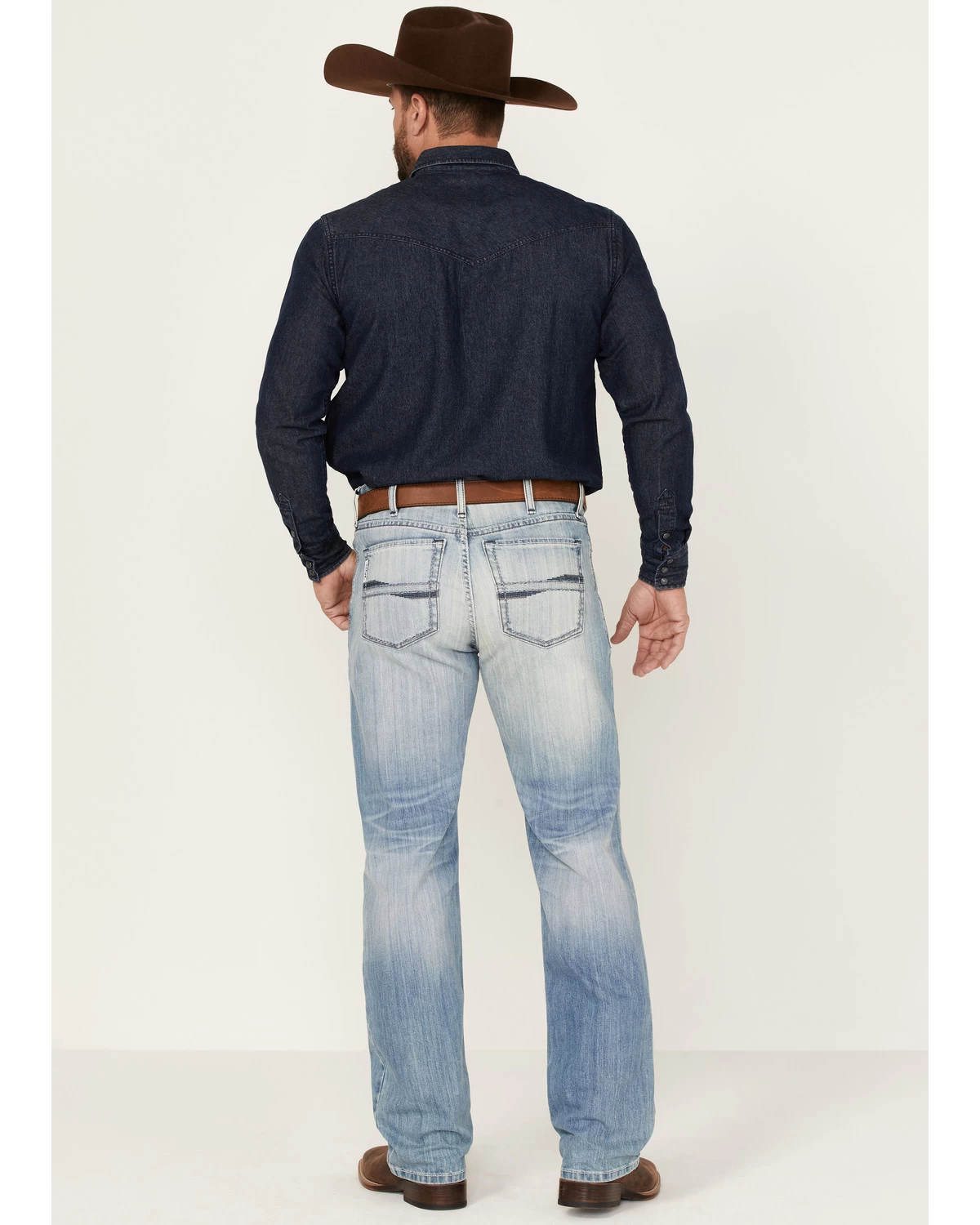 Cinch Men's Light Stonewash White Label Peformance Stretch Relaxed Straight Jeans 5 Cinch Men's Light Stonewash White Label Peformance Stretch Relaxed Straight Jeans - Image 3