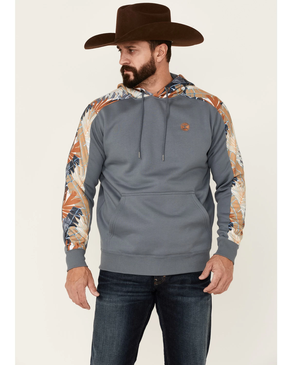 Hooey Men's Palm Tree Print Sleeve Hooded Sweatshirt 3 Hooey Men's Palm Tree Print Sleeve Hooded Sweatshirt