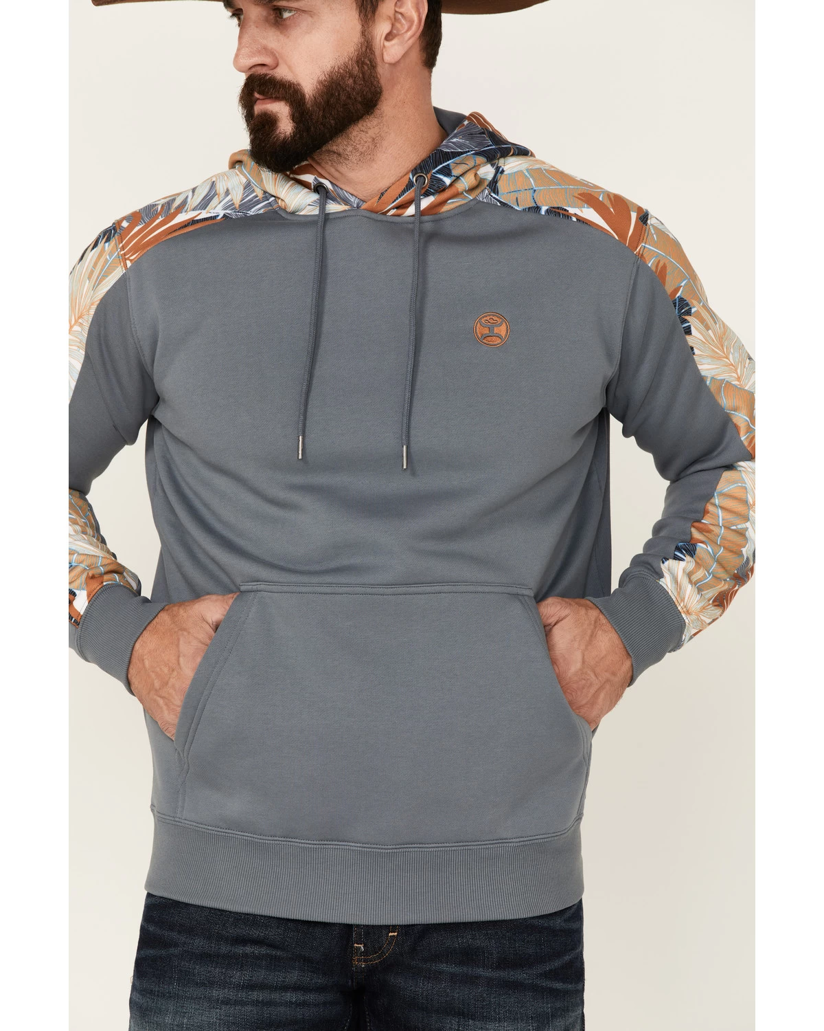 Hooey Men's Palm Tree Print Sleeve Hooded Sweatshirt 5 Hooey Men's Palm Tree Print Sleeve Hooded Sweatshirt - Image 3