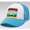 Kimes Ranch Men's Turquoise & White Block Party Logo Mesh-Back Trucker Cap -Western Cowboy World 2000364688 440 P1