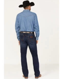 Wrangler Retro Men's Merriam Dark Wash Stretch Slim Bootcut Jeans -Western Cowboy World 2000365062 416 P4