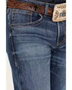 Rock 47 By Wrangler Men's Baltic Light Medium Wash Stretch Slim Bootcut Jeans -Western Cowboy World 2000365079 413 P2