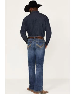 Rock 47 By Wrangler Men's Baltic Light Medium Wash Stretch Slim Bootcut Jeans -Western Cowboy World 2000365079 413 P3