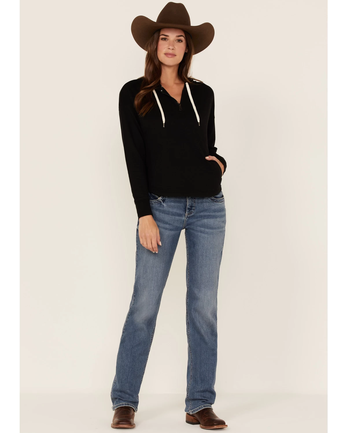 RANK 45 Women's Quarter Zip Sweatshirt Hoodie 4 RANK 45 Women's Quarter Zip Sweatshirt Hoodie - Image 2