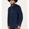 Wrangler Men's Solid Lightweight 1/4 Button Front Unlined Hooded Pullover 1 Wrangler Men's Solid Lightweight 1/4 Button Front Unlined Hooded Pullover -Western Cowboy World 2000366032 401 P1