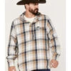 Wrangler Men's Plaid Print 1/4 Button Front Unlined Hooded Pullover -Western Cowboy World 2000366036 280 P1
