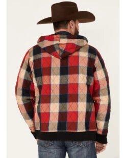 Wrangler Men's Zip Front Quilted Flannel Hooded Jacket -Western Cowboy World 2000366052 600 P4