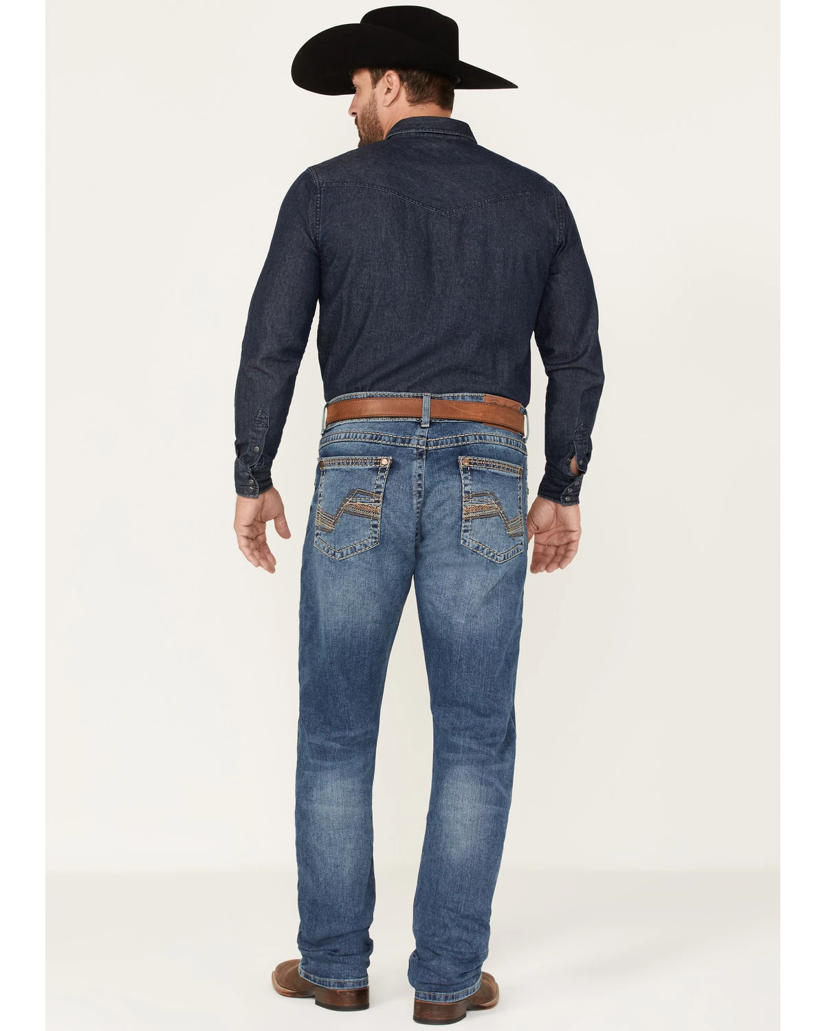 Rock 47 By Wrangler Men's Ash Medium Wash Stretch Slim Straight Jeans 5 Rock 47 By Wrangler Men's Ash Medium Wash Stretch Slim Straight Jeans - Image 3