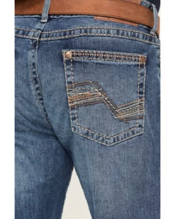Rock 47 By Wrangler Men's Ash Medium Wash Stretch Slim Straight Jeans 9 Rock 47 By Wrangler Men's Ash Medium Wash Stretch Slim Straight Jeans -Western Cowboy World 2000366716 414 P4