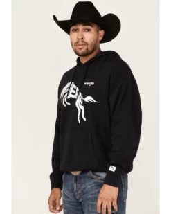 Wrangler Men's 75 Years Black Horse Graphic Hooded Sweatshirt 7 Wrangler Men's 75 Years Black Horse Graphic Hooded Sweatshirt -Western Cowboy World 2000366793 001 P2