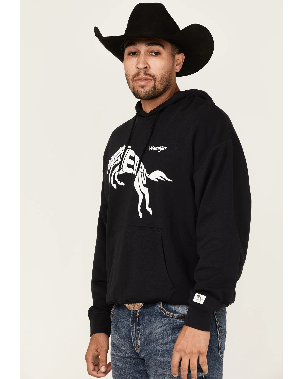 Wrangler Men's 75 Years Black Horse Graphic Hooded Sweatshirt 4 Wrangler Men's 75 Years Black Horse Graphic Hooded Sweatshirt - Image 2