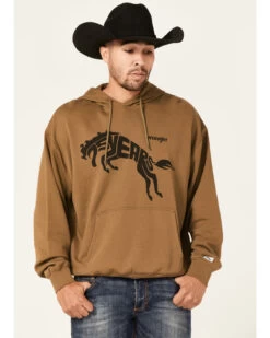 Wrangler Men's 75 Years Olive Horse Graphic Hooded Sweatshirt
