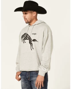 Wrangler Men's 75 Years Heather Gray Horse Graphic Hooded Sweatshirt -Western Cowboy World 2000366795 070 P2