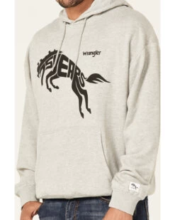 Wrangler Men's 75 Years Heather Gray Horse Graphic Hooded Sweatshirt -Western Cowboy World 2000366795 070 P3