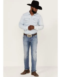 Rock & Roll Denim Men's Rifle Light Wash Reflex Stretch Skinny Jeans -Western Cowboy World 2000367644 204 P3