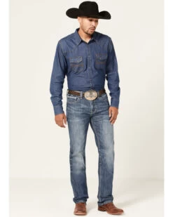 Rock & Roll Denim Men's Revolver Medium Wash Reflex Stretch Slim Straight Jeans -Western Cowboy World 2000367645 202 P3