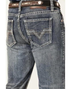 Rock & Roll Denim Men's Double Barrel Medium Wash Two Tone Raise Relaxed Straight Jeans 7 Rock & Roll Denim Men's Double Barrel Medium Wash Two Tone Raise Relaxed Straight Jeans -Western Cowboy World 2000367647 203 P2
