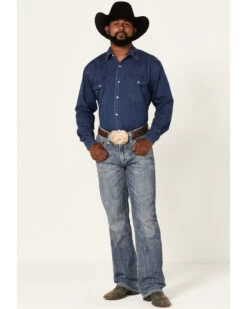 Rock & Roll Denim Men's Double Barrel Medium Wash Relaxed Bootcut Jeans -Western Cowboy World 2000367648 203 P3