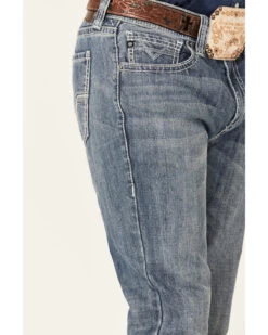 Rock & Roll Denim Men's Double Barrel Medium Wash Relaxed Bootcut Jeans -Western Cowboy World 2000367648 203 P4