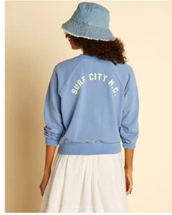 Billabong X Wrangler Women's On The Rise Surf City Graphic Sweatshirt -Western Cowboy World 2000368003 650 P3