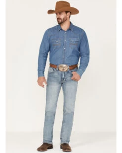 Rock & Roll Denim Men's Medium Wash Mid Rise Bootcut Jeans -Western Cowboy World 2000368123 414 P3
